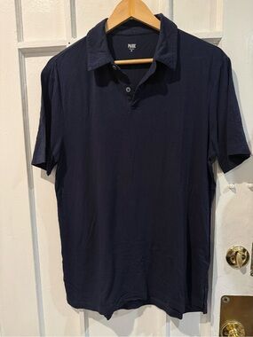 PAIGE Men's Dark Navy Polo - Short Sleeve Collared Shirt